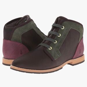 Ahnu Women's Harper Ankle Boot Multicolor Leather Comfort Boots Pink Green Brown